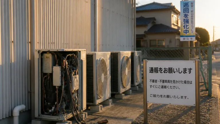 岡山・玉野市の旧出張所でエアコン基盤盗難、自治体が巡回強化