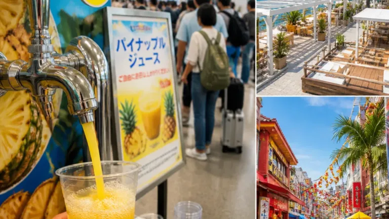 沖縄で「蛇口からパインジュース」 空港・国際通りに期間設置