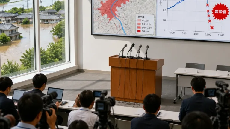 竜田川水位計の異常で測定値確認できず 生駒市が会見で説明