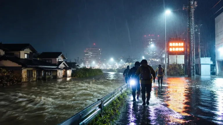 夜遅くまで大気不安定、低地浸水や河川増水に警戒を