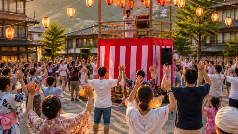 県歌や洋楽を取り入れ賑わう戸倉上山田の盆踊り