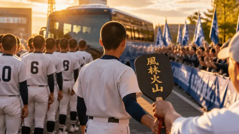 甲府・東海大甲府が甲子園へ出発 主将に「風林火山」の軍配