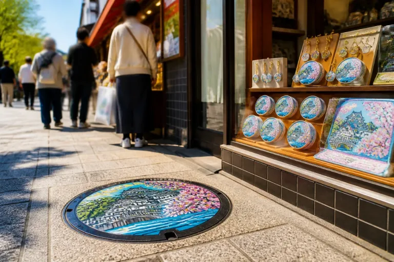 岡崎に設置の「東海オンエア」マンホール、関連グッズを市内で発売