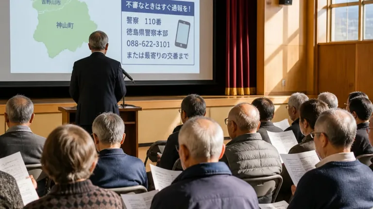 徳島出身の元刑事が伊賀で防犯講演、地域の警戒呼び掛け