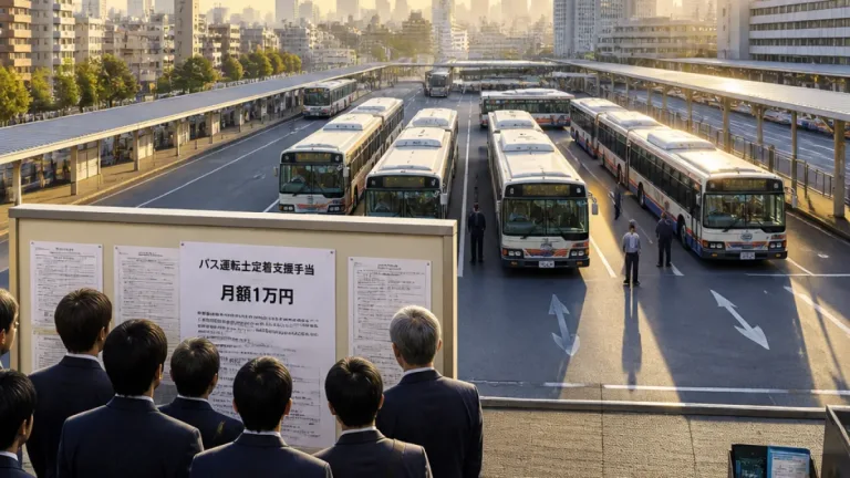 都のバス運転士定着支援、月1万円支給で路線維持の狙い
