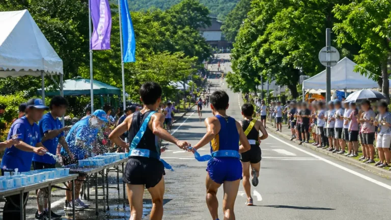 夏の駅伝、十和田湖から八幡平へ 14チームがたすきをつなぐ