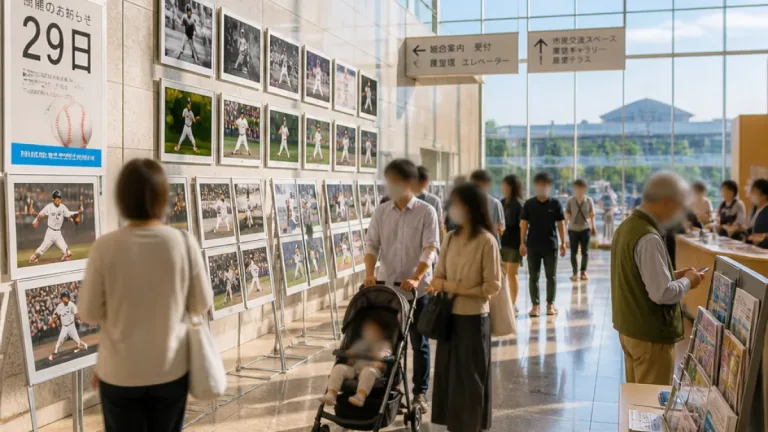富山で球宴記念パネル展 市役所で写真展示、週末に関連行事集中