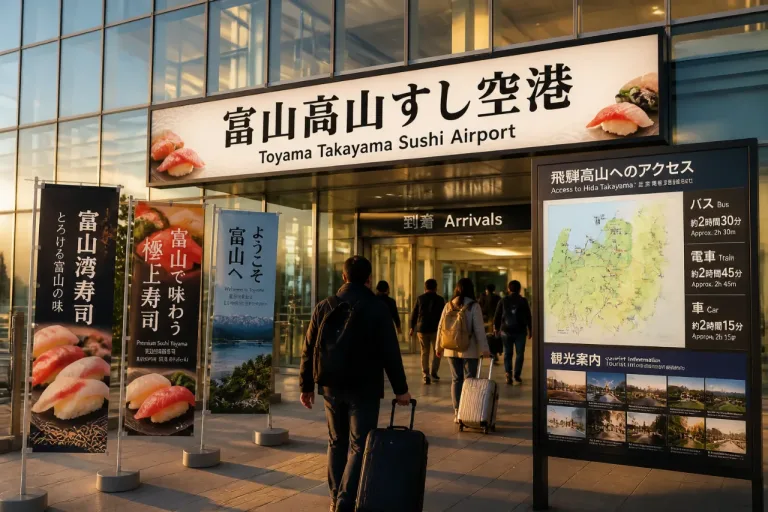 富山空港の愛称を「富山高山すし空港」に決定、訪日客誘致を狙う県の戦略
