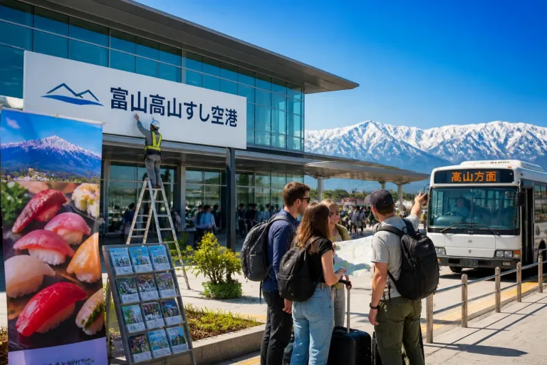富山空港、愛称を「富山高山すし空港」に改称 観光誘客と県境周遊を狙う