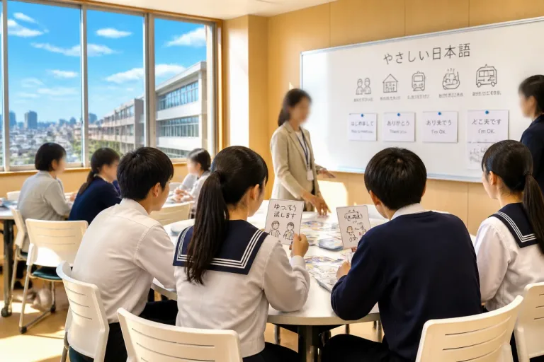 豊橋・新設中で多文化共生教育始動 やさしい日本語を実践