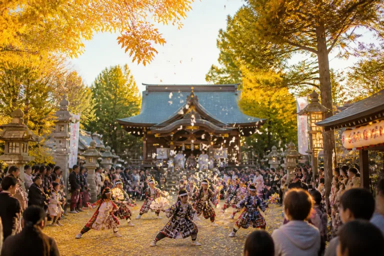 豊橋・牟呂八幡宮で「ええじゃないか」再現 児童の踊りとお札まき