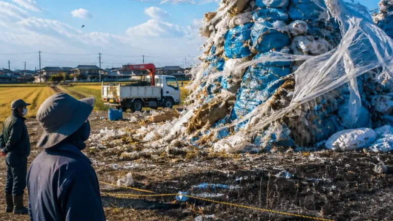 豊橋で大量プラスチックの“山” 住民と業者が撤去めぐり対立、火災や崩落の懸念