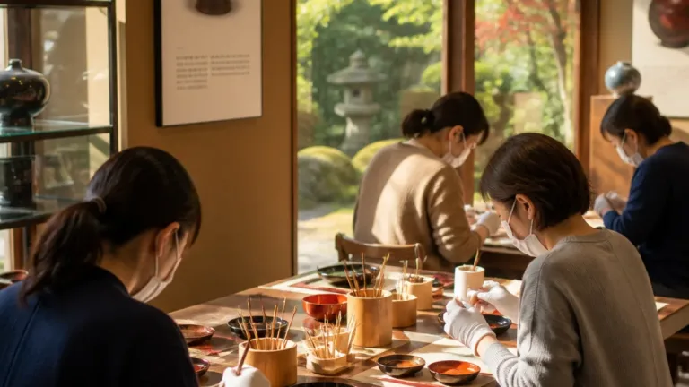豊田・高橋節郎館で漆塗り体験 箸作り通じ地域文化に触れる