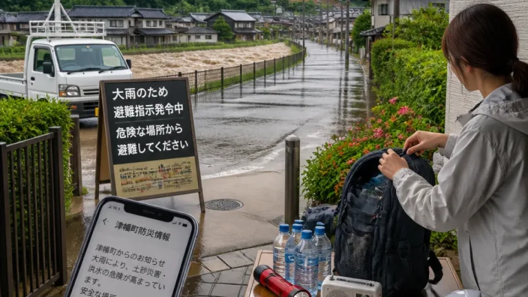 津幡町に大雨警報（レベル3）発表、住民は早めの避難準備を