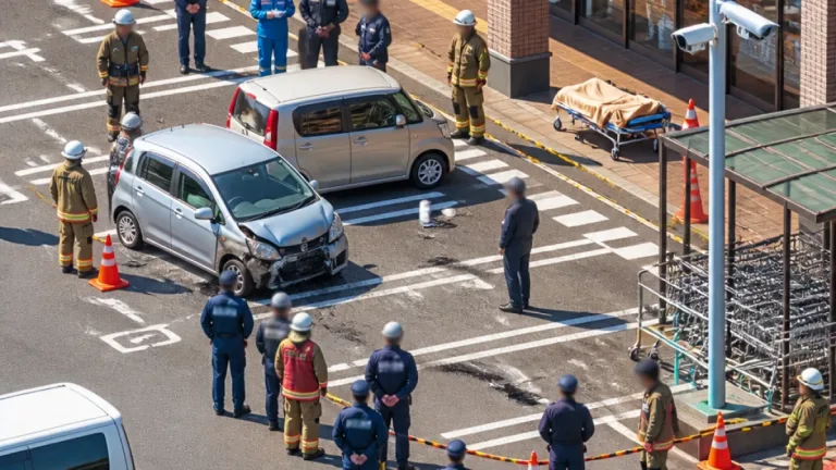 スーパー駐車場で歩行中の女性が車にはねられ重傷