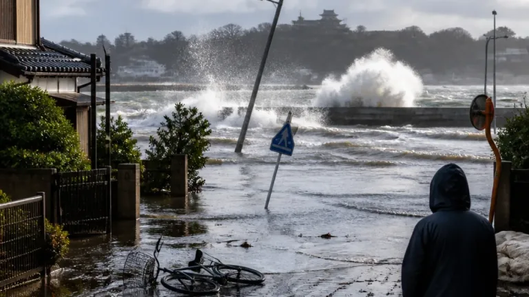 台風15号、12日未明に最接近へ 能登は高潮に警戒を