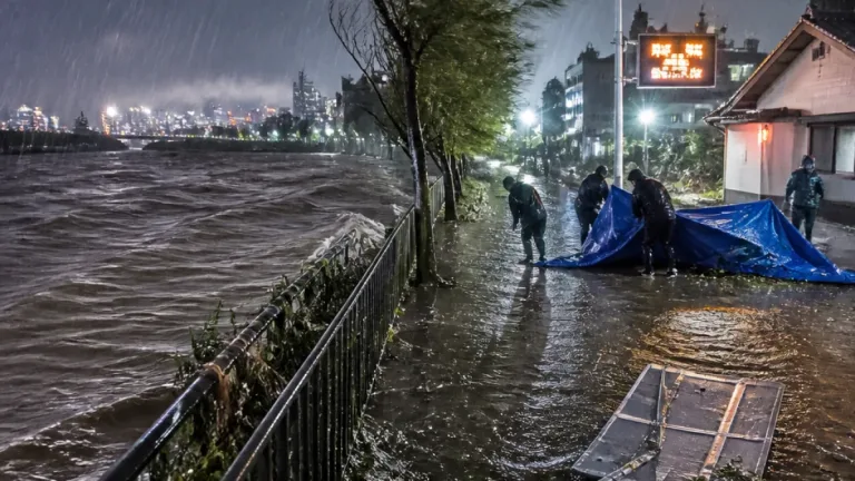 台風15号接近、12日夜遅くまで大雨と暴風に警戒