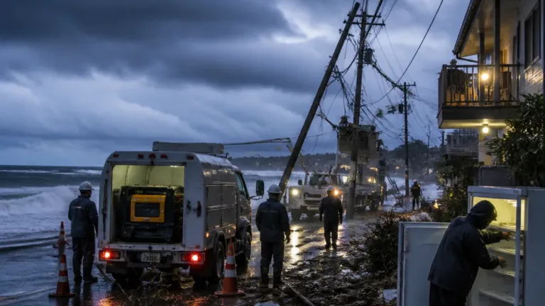 台風9号で県内停電最大2万7千戸超 先島を中心に復旧作業続く