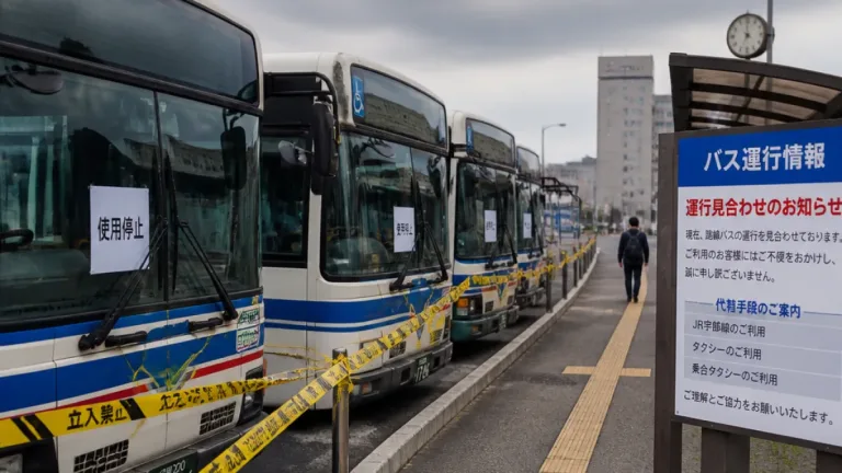 宇部市営バス4台に使用停止、運輸局が行政処分