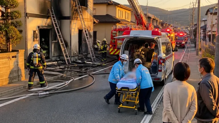 宇部市で住宅火災、1人救出し救急搬送