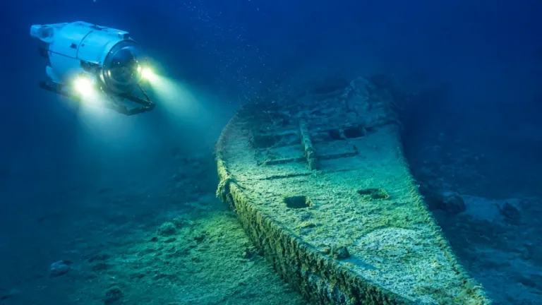牛深沖で「長良」とみられる艦体の有人撮影に成功
