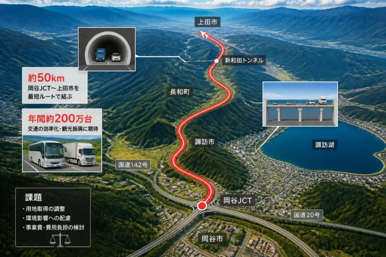 上田と諏訪を直結する新ルート構想が示す県内の利便性と課題