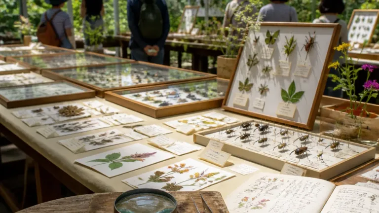 宇治の小学生、植物公園で研究成果を発表 標本と観察日記ずらり