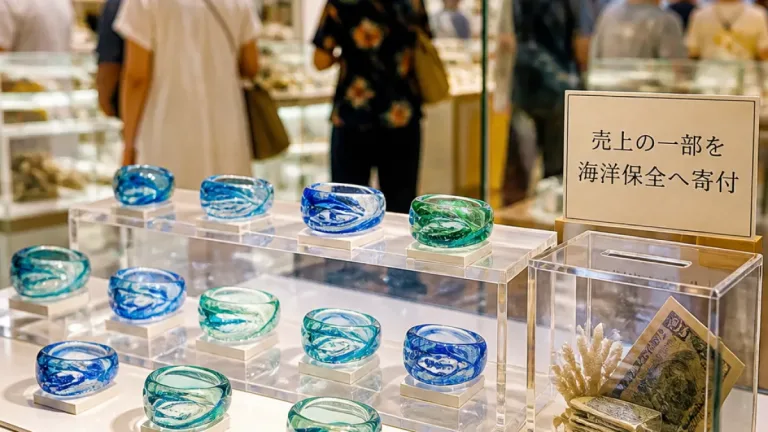 沖縄の海の色を閉じ込めたガラスリング 那覇で先行販売