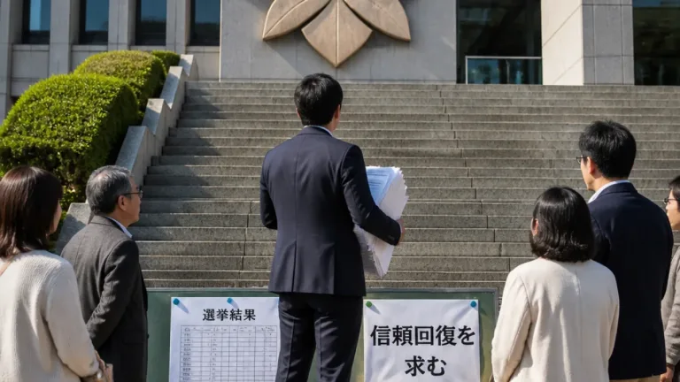 辞職した前田川市長の後を新人浦野氏が継承 市政の信頼回復が課題に