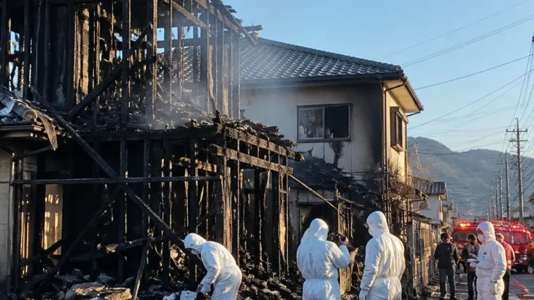 深夜の住宅全焼、焼け跡から見つかった遺体は住人の女性