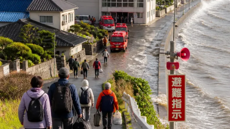 宇多津町で高潮に伴う避難指示発令