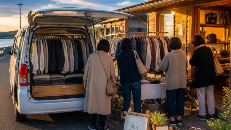 ワゴンで巡る洋服店が道内24市町村訪問