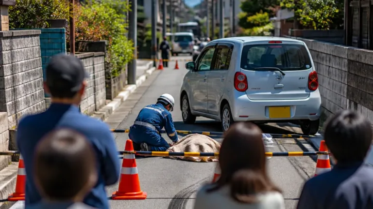 自宅前の生活道路で83歳女性が車にはねられ死亡