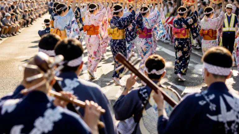 山形 花笠まつり開幕 和楽器の響き街に広がる