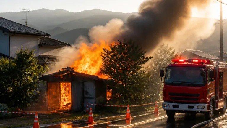 山形・蔵王上野で住宅敷地の小屋が火災 住民は周辺安全確認を