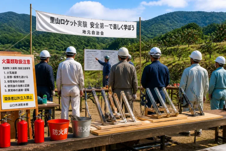 山口市でサル追い払い研修 ロケット花火の発射台作りに注意喚起