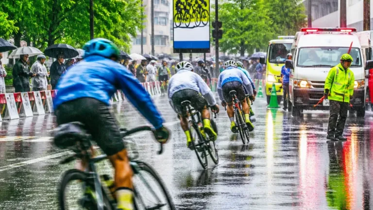 四日市で降雨の中、全国ジュニア自転車大会が開催