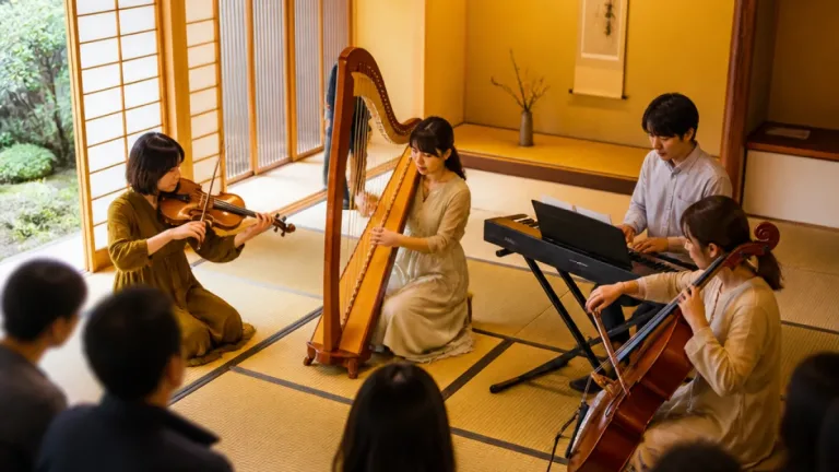 四日市・泗翠庵で初の茶室コンサート 地元ゆかりの音色が響く