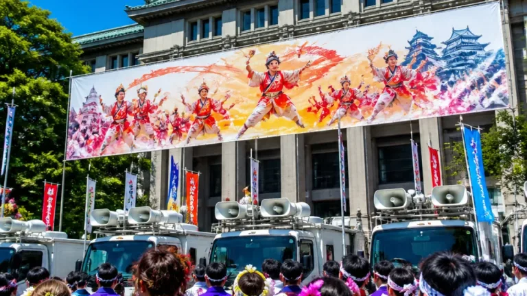 よさこい高知文化祭、開幕100日前にカウントダウンキャラバン出発