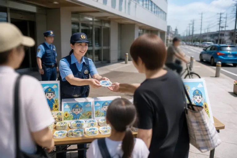 吉川署がオリジナルステッカーで交通安全呼びかけ